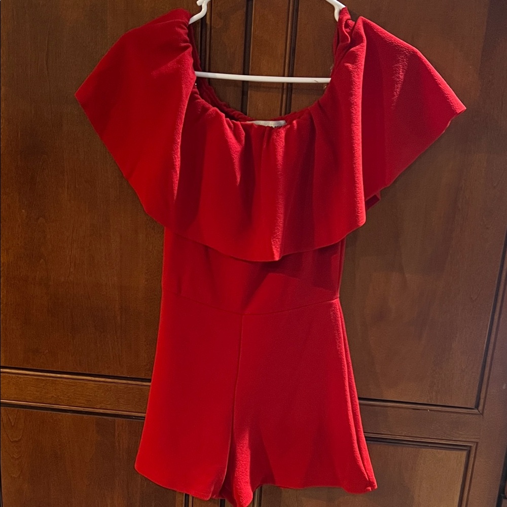 Almost Famous Vibrant Red Romper